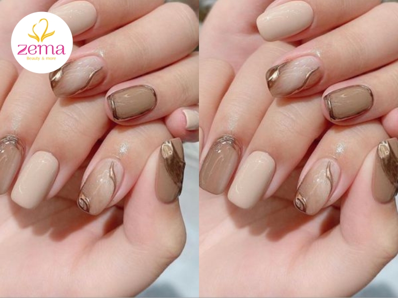 Nail nâu sữa nhạt